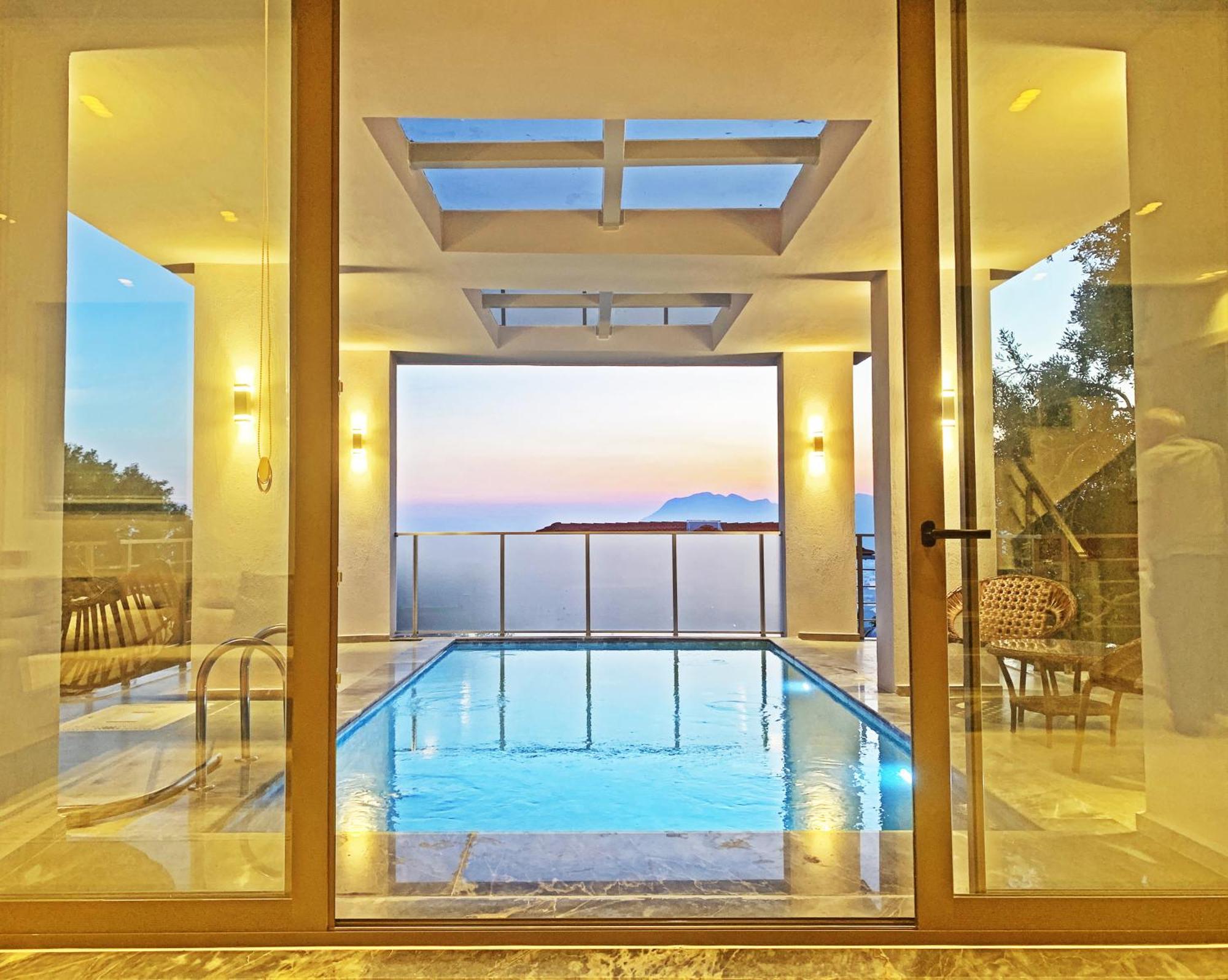 Villa With A Private Heated Pool, Jacuzzi, Overlooking Spectacular Views Of The Sea Kas Exterior photo